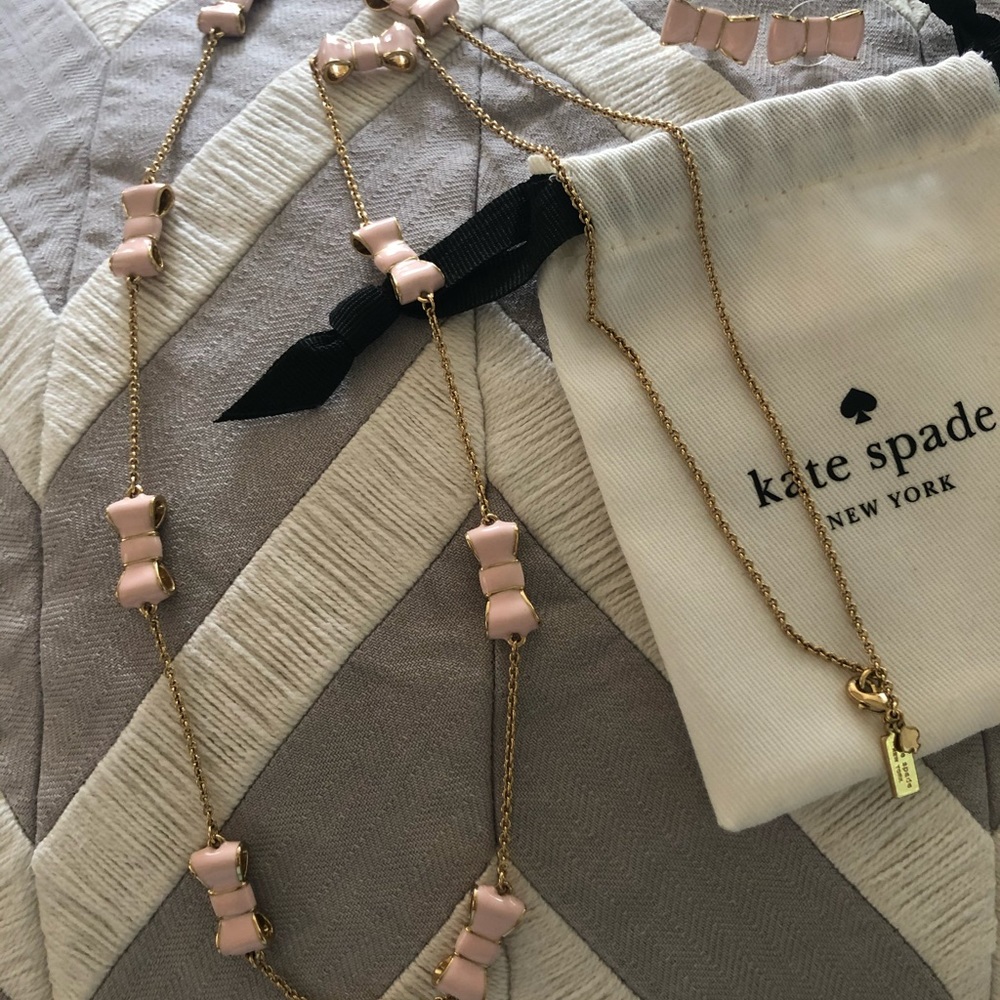 Kate spade light pink necklace and post earrings